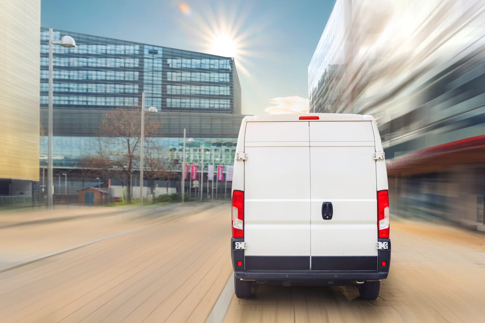 BP Couriers van in motion